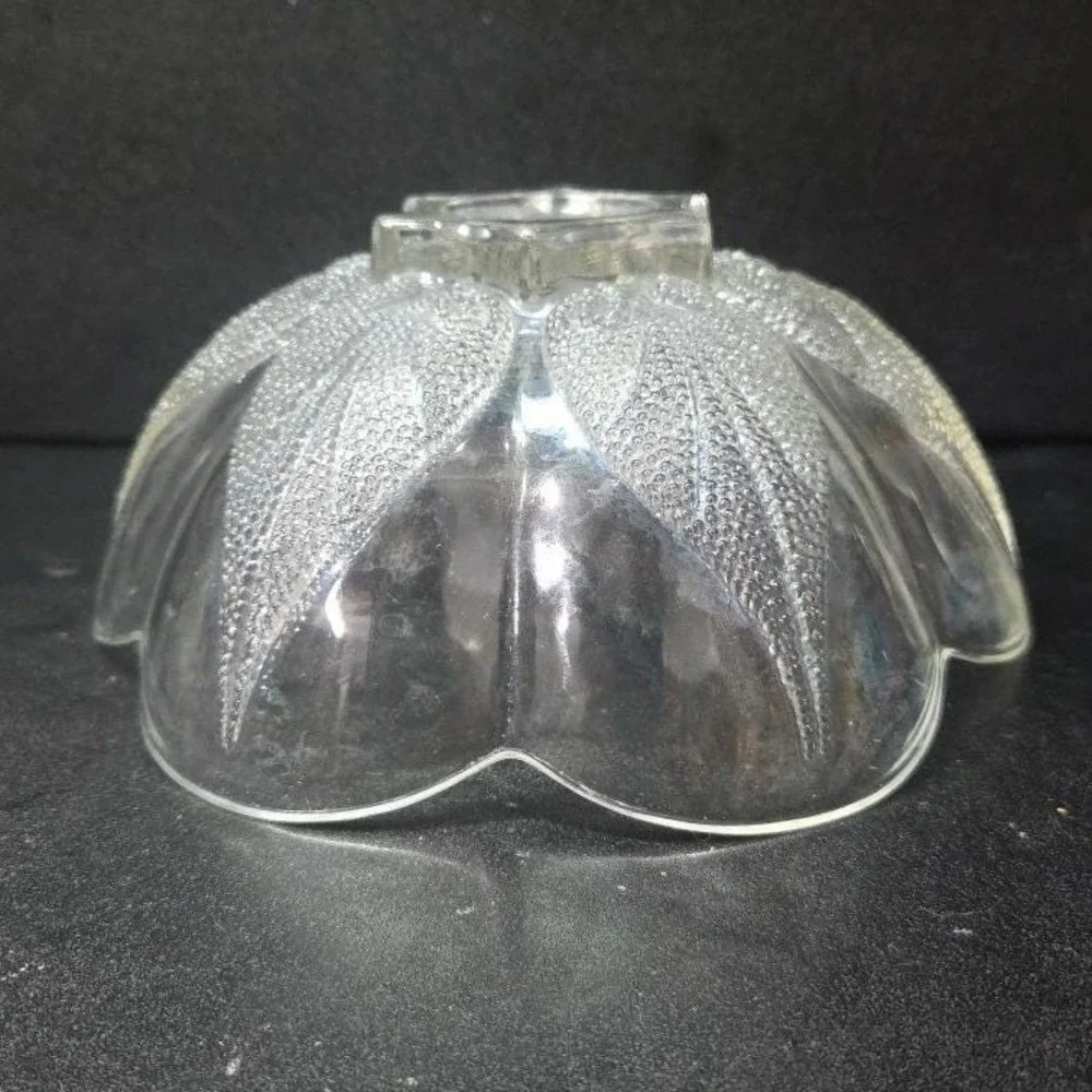 Indiana Glass‎ Clear Trinket Dish, Vintage Leaf Design Candy Bowl, Centerpiece